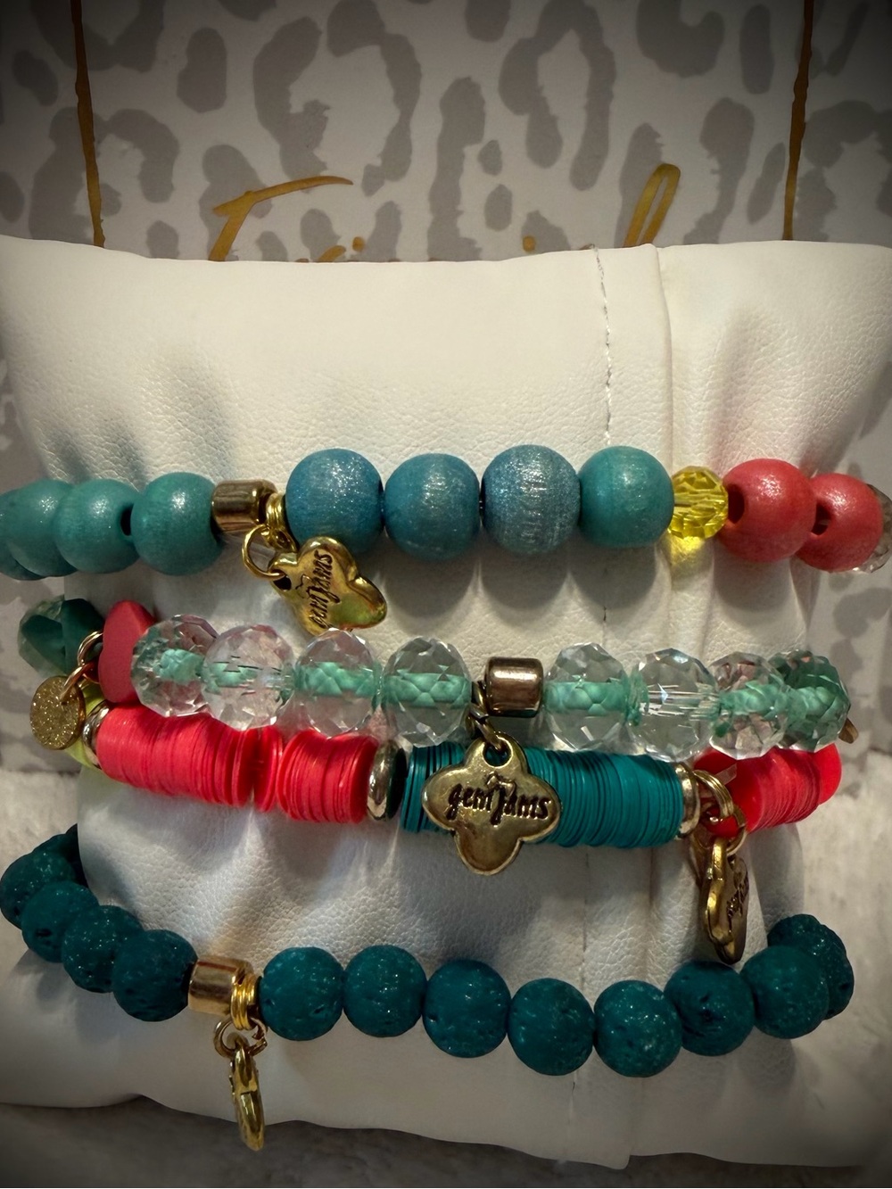 New ERIMISH Bracelets 4 pc - Teal & Coral - Custom Regular, Kids Or Extended - Picture 4 of 4